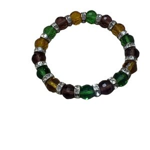 Chic Beaded Bracelet with Silver Accents